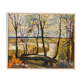 Paysage avec arbres par Harry Sahlin