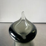 Sculptural Asymmetrical Holmegaard bowl by Per Lutken   Denmark  signed 1957