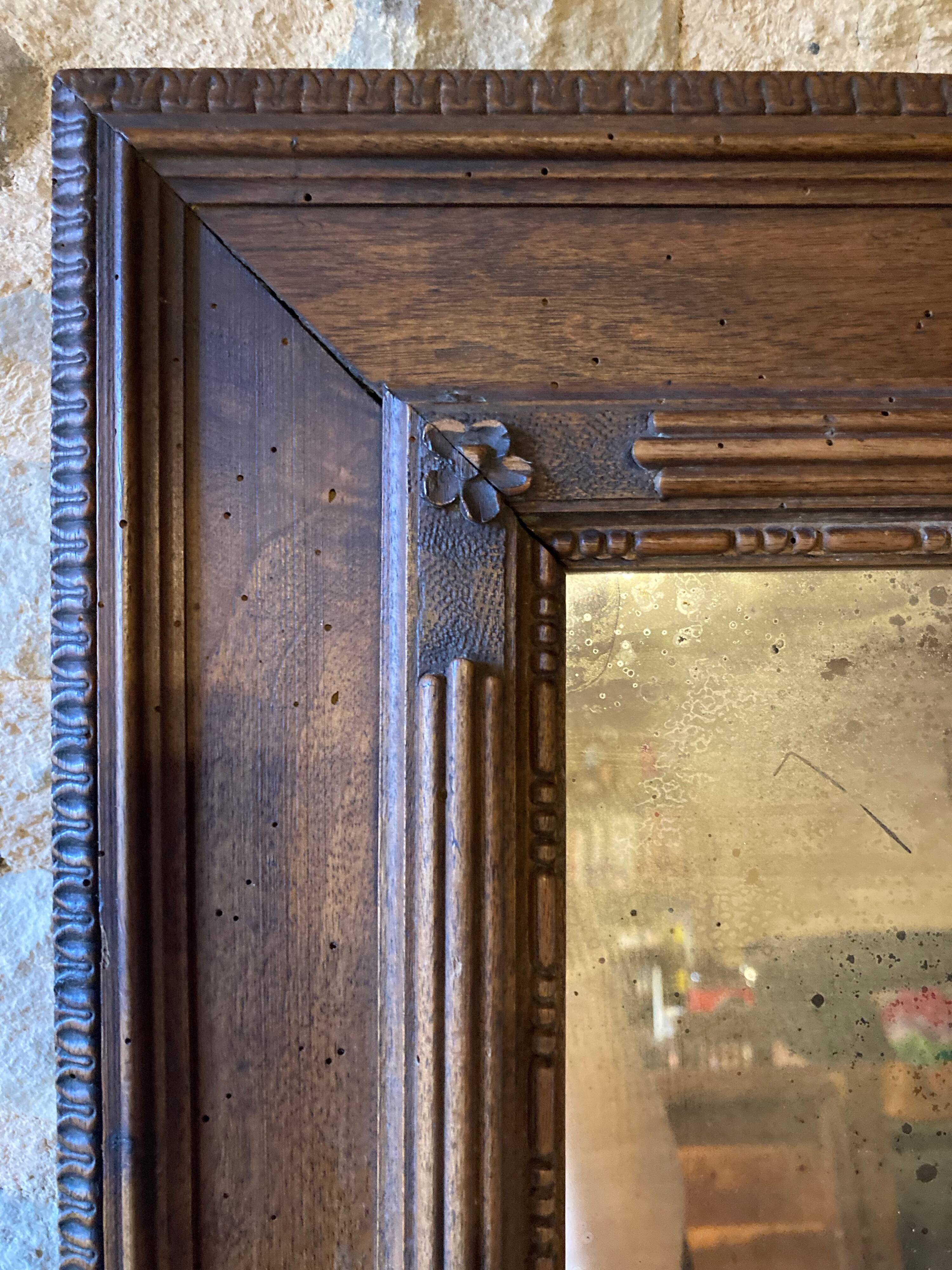 Art deco mirror in varnished wood, 1930s