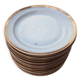 Set of golden Limoges plates