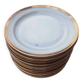 Set of golden Limoges plates