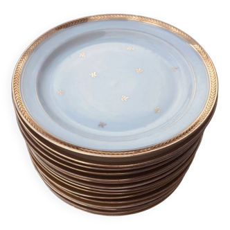 Set of golden Limoges plates