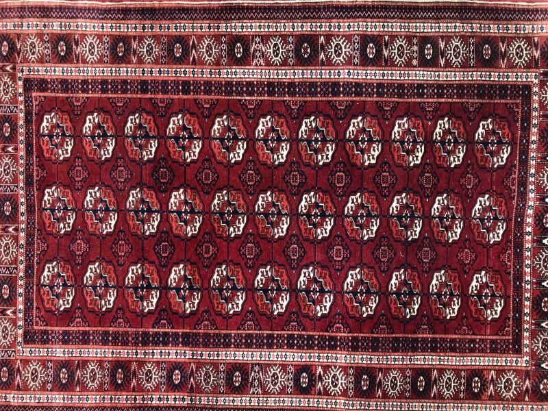 Vintage 126 X 194 CM hand made Persian Bukhara rug