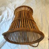 Wicker rattan paper basket 1960, 40 cm