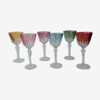 Colored crystal foot glasses