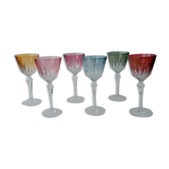 Colored crystal foot glasses
