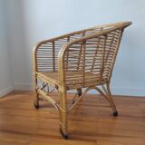Pair of rattan armchairs