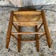 Antique Turned Wood Chair + Woven Straw Seat #D822