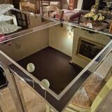 Vintage chrome and glass dining table, Roche Bobois