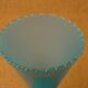 Vase in blue opaline scalloped neck vintage 70's