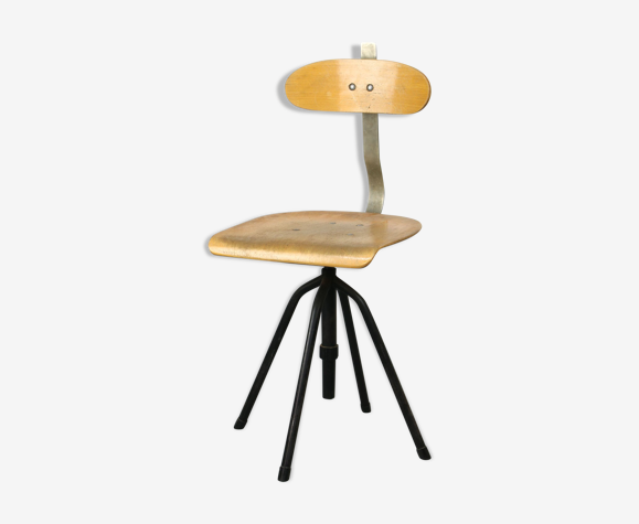 Chaise pivotante vintage industial des années 1950