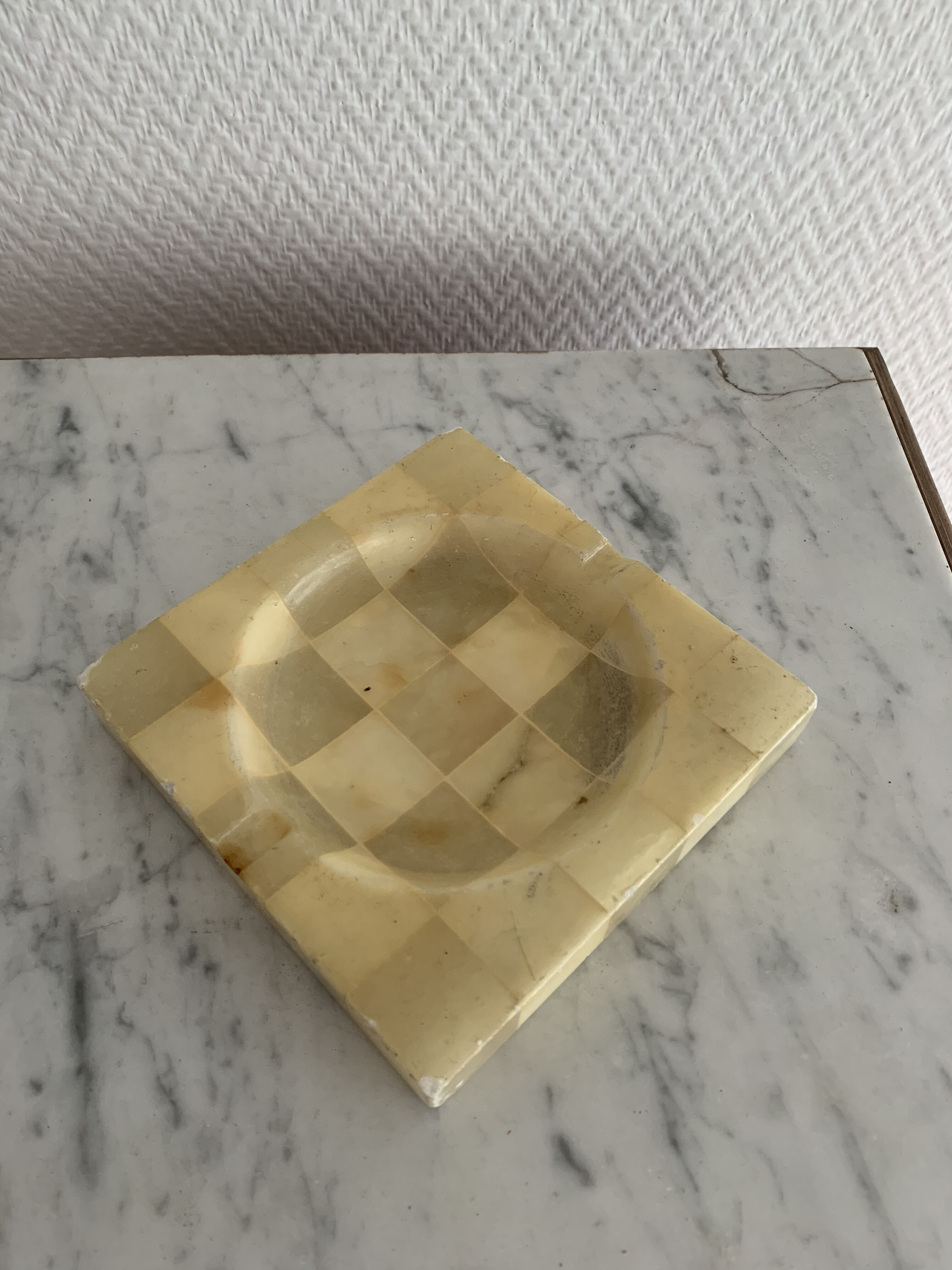 Vintage yellow square alber ashtray tiles