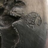 pewter plate with fruit decor