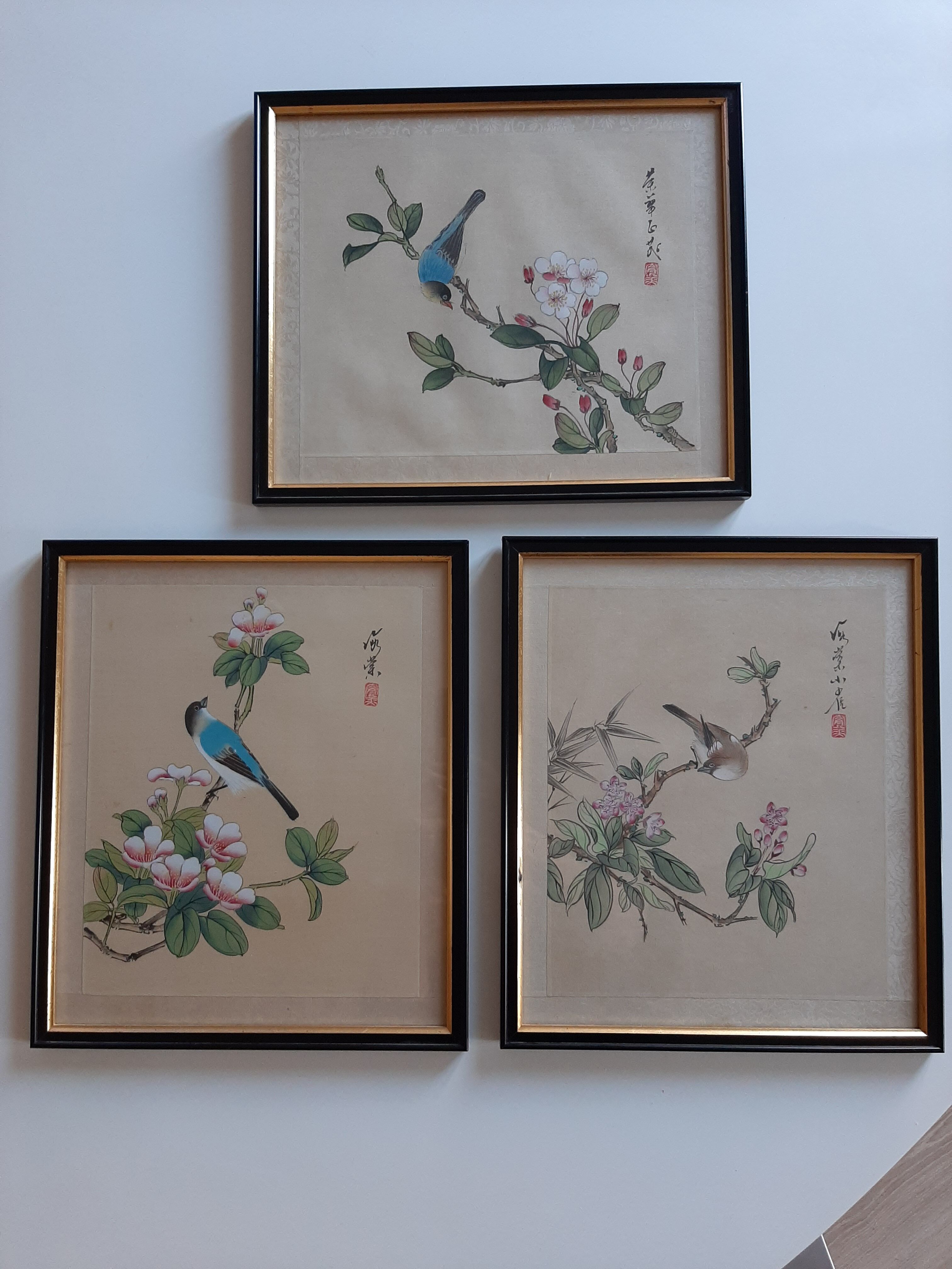 Lot 3 estampes oiseaux