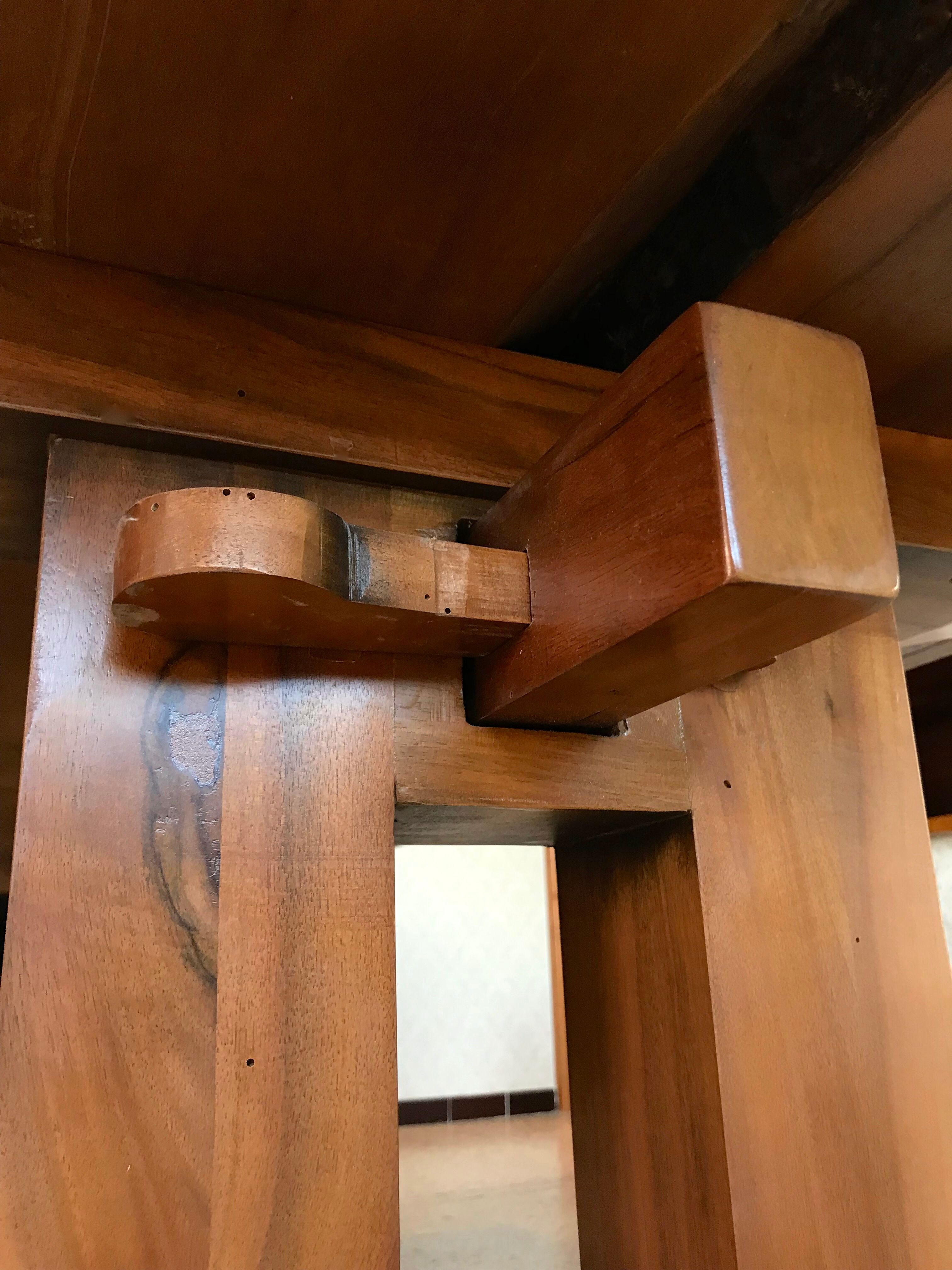 Dining table vintage solid wood refectory