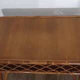 Vintage rattan and wood desk 1960