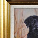 John Trickett b.1952. Black Labrador. Oil on Board. Framed. Original Dog Oil Painting. Portrait.