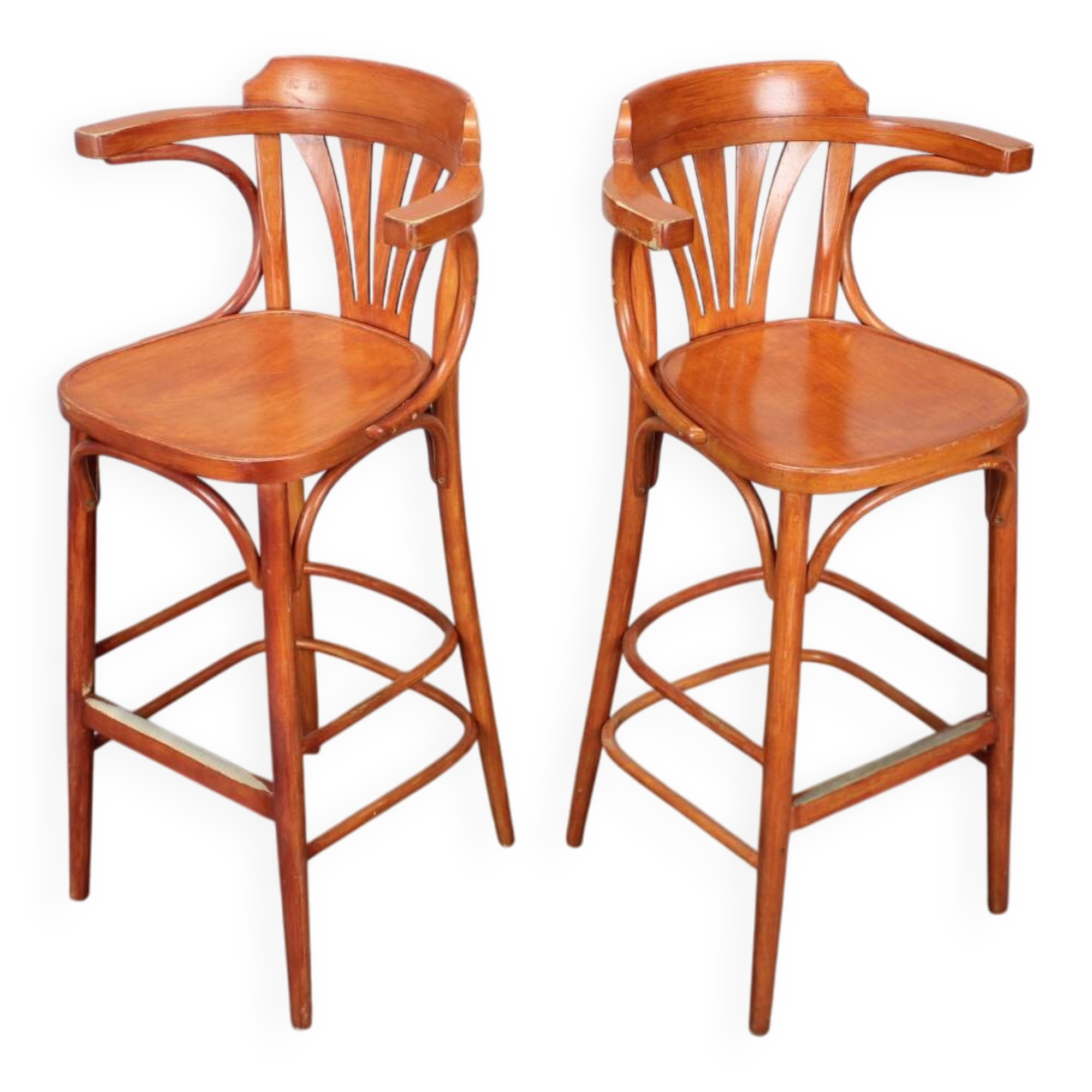 Set of 2 Vintage Bar Stools by TON, 1980