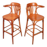 Set of 2 Vintage Bar Stools by TON, 1980