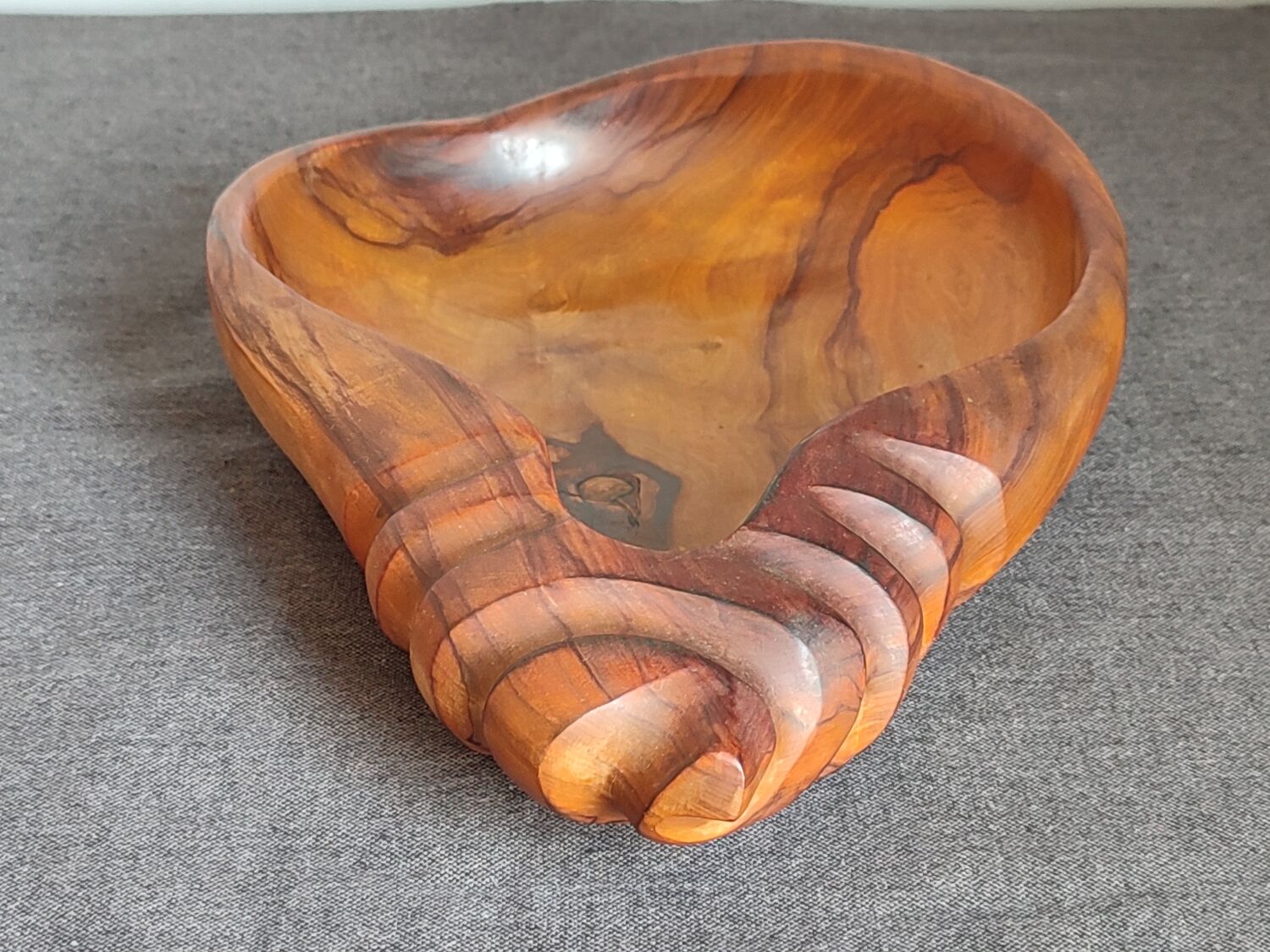 Olive wood cut shell Vintage Falcon