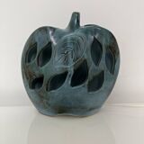 Openwork ceramic apple lamp from Les Grottes Dieulefit