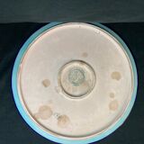 Round polychrome enamel dish with bird decoration circa 1900