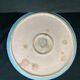 Round polychrome enamel dish with bird decoration circa 1900