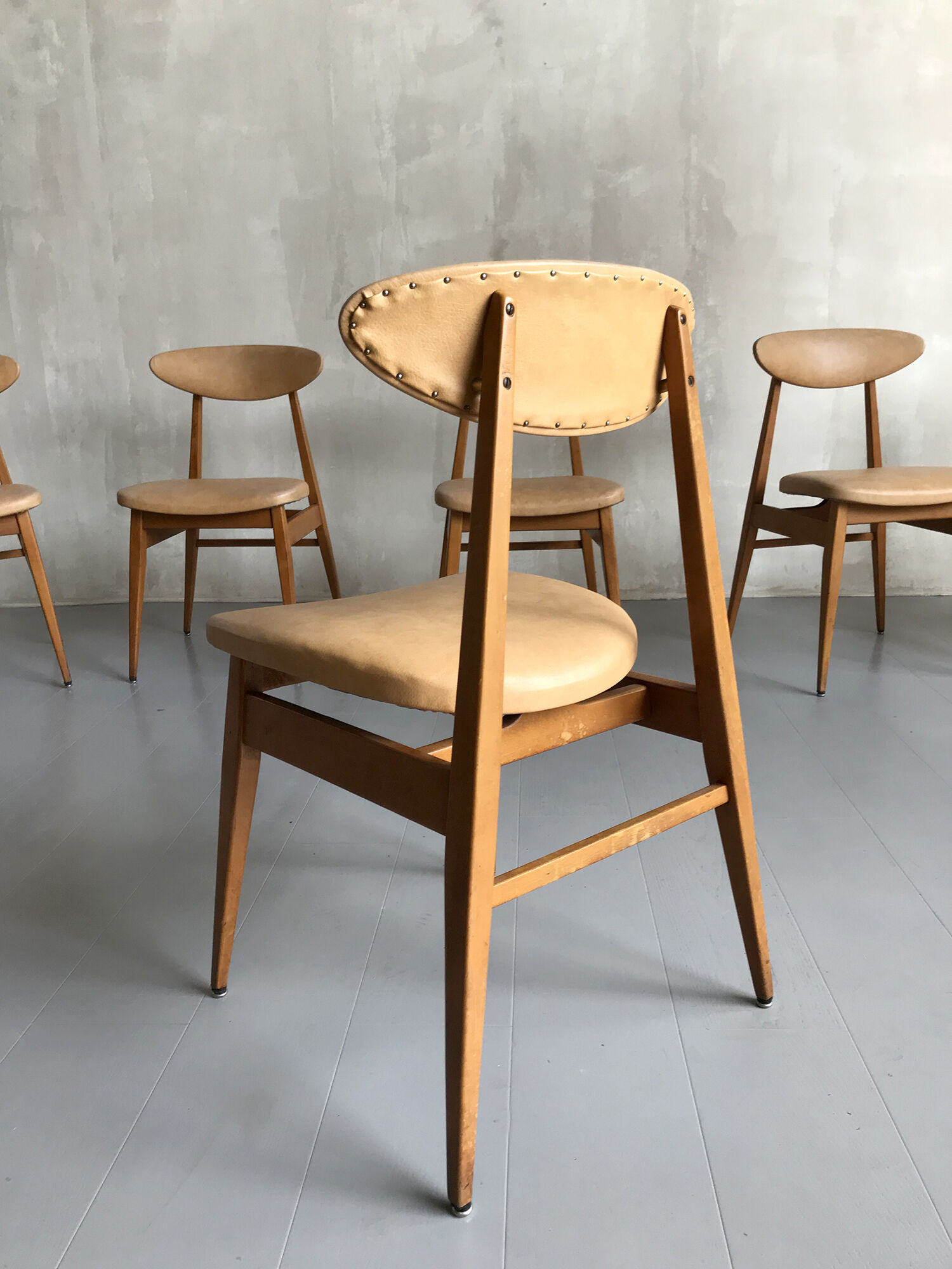 Series of 6 chairs, France 1960