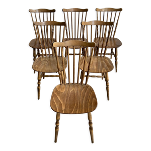 6 anciennes chaises scandinave - baumann