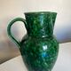 Glazed earthenware pitcher vase in green, Vaullauris, 1960.