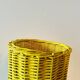Yellow painted wicker umbrella stand - 1970s