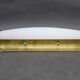 Italian Art Deco brass wall sconces with opal glass, 1940s.