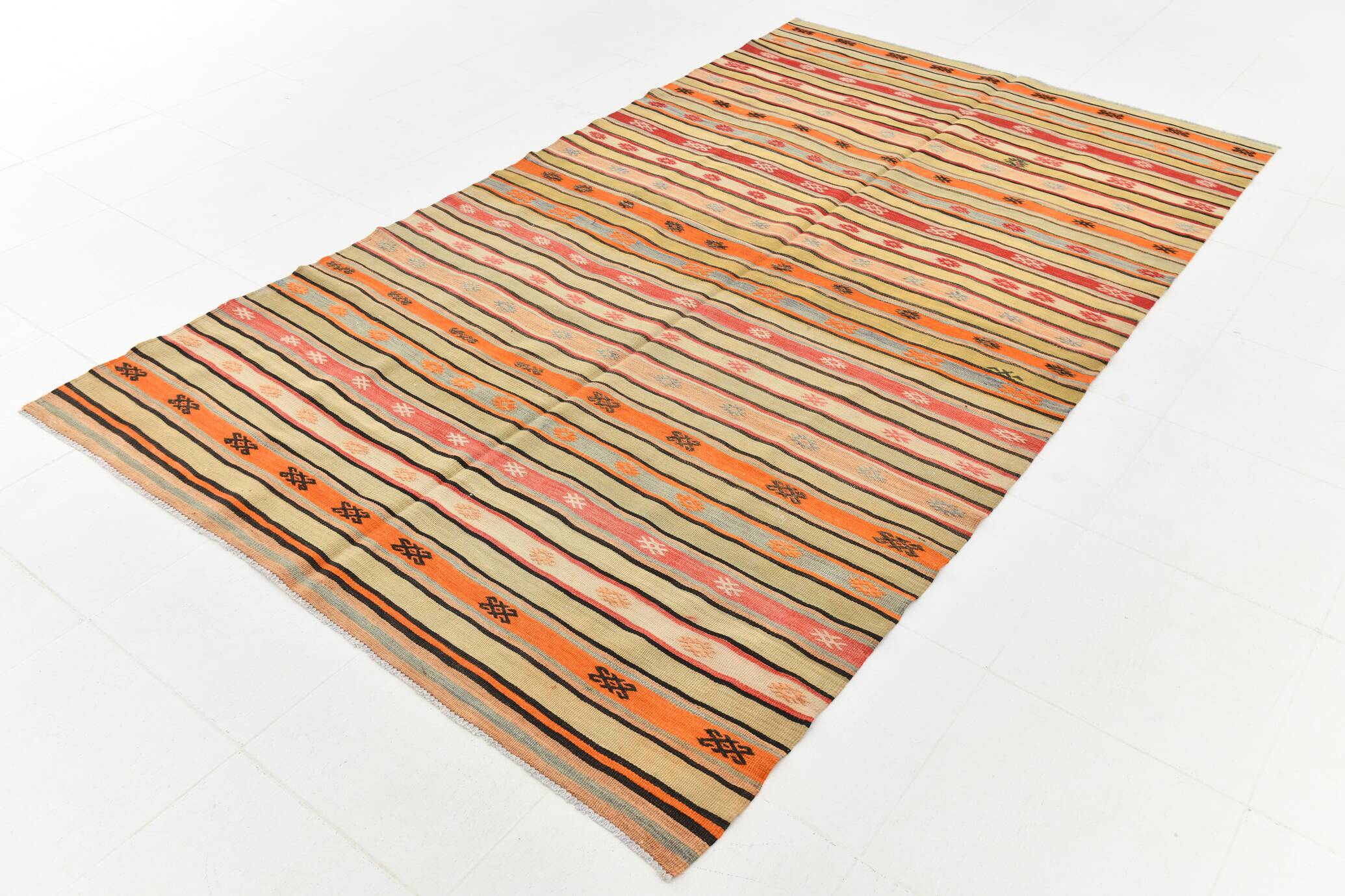 Striped Vintage Kilim Rug, 163x282Cm Wool Kilim Rug