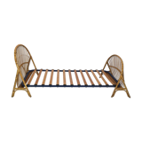 Cot basket rattan of the 1960s