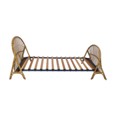 Cot basket rattan of the 1960s