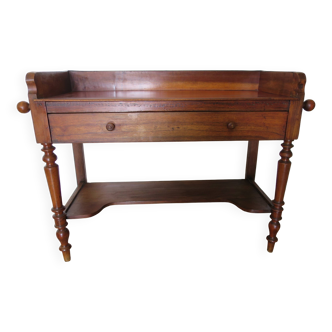 console-ancienne table de toilette-table d'appoint-teinte acajou