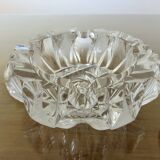 Impressive Bohemian crystal ashtray, crafted and engraved, 1950s.