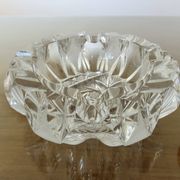 Impressive Bohemian crystal ashtray, crafted and engraved, 1950s.