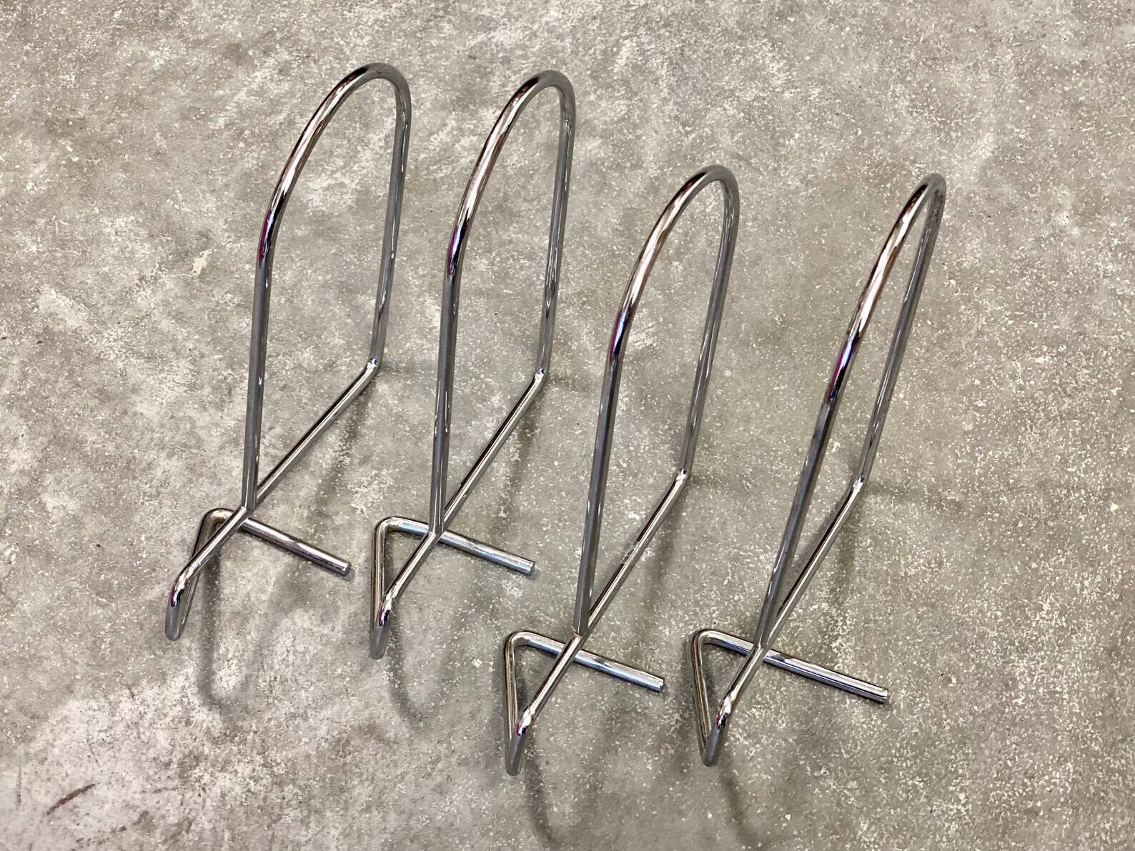 4 chrome wire metal Bookends made of wire metal, Kajsa & Nisse Strinning for String