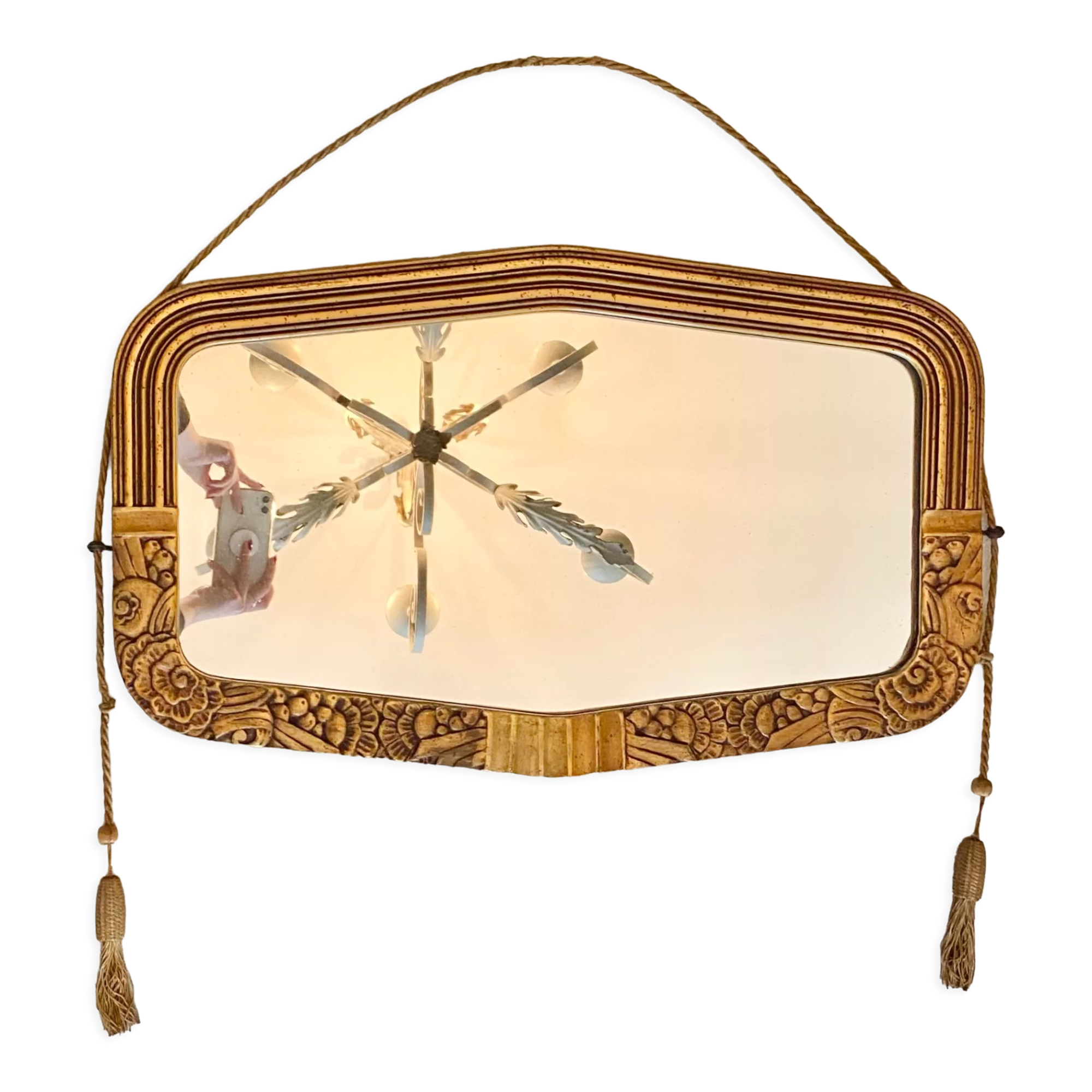 Golden art deco mirror