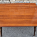 Dining room table, formica, wooden compass legs, 50s