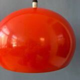 Big vintage red metal space age pendant lamp