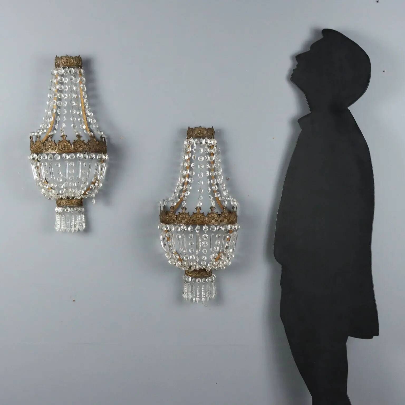 Antique metal wall sconces, Italy, 19th century