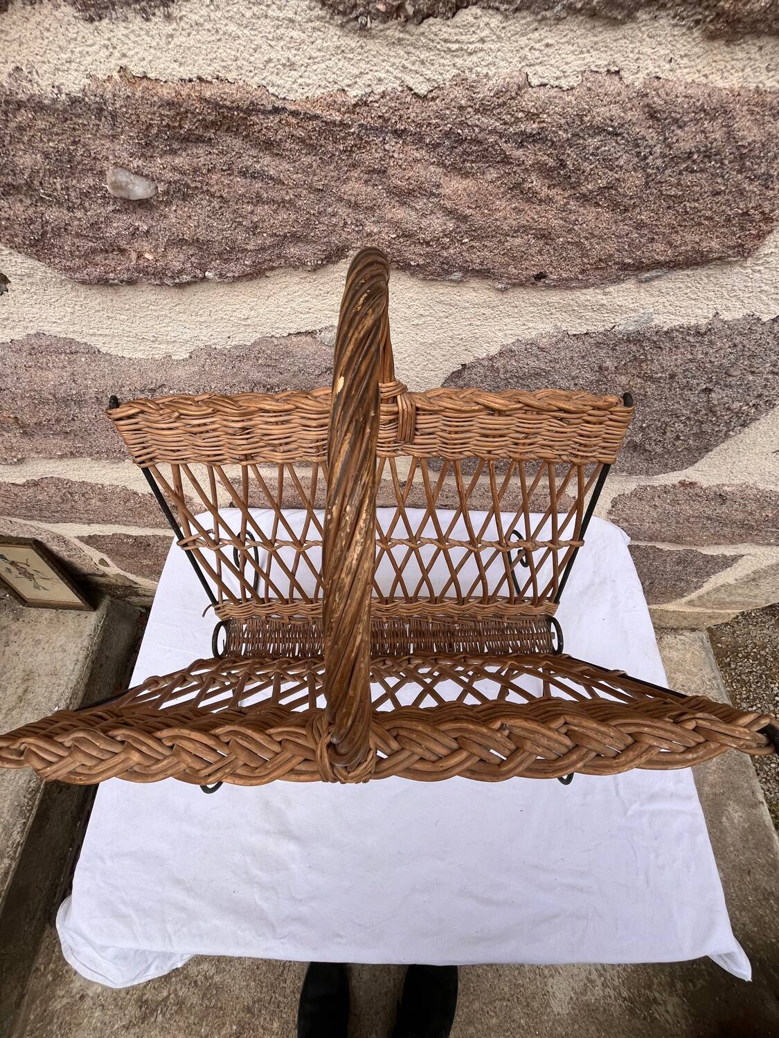 Rattan magazine rack