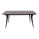 Table à manger italienne, plateau en verre, années 1950