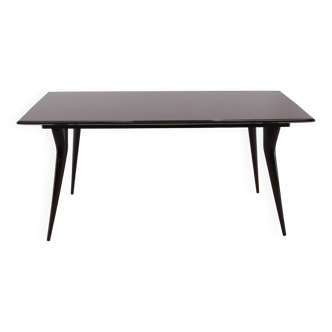1950s Italian Dining Table in Ico Parisi Style with Glass Top
