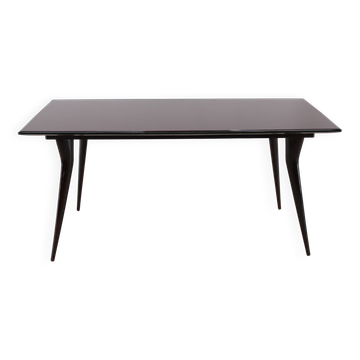 1950s Italian Dining Table in Ico Parisi Style with Glass Top