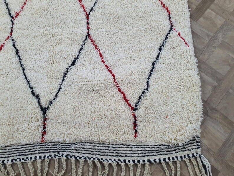Tapis en laine fait main berbère taille 100 x 200 cm