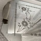 Vintage 1950s Venetian mirror and silver-plated metal tray