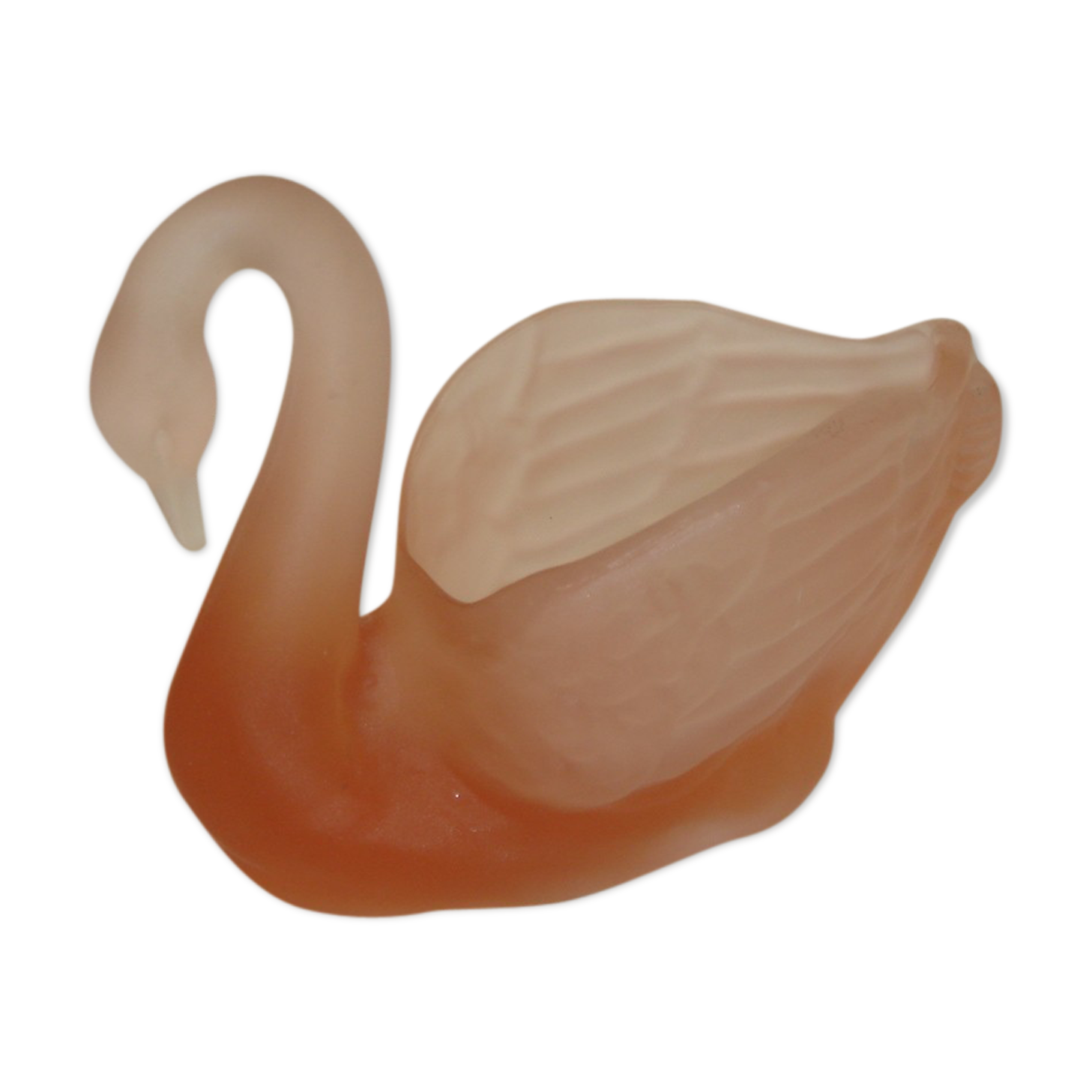 Vide poche cygne en verre poli rose